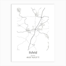 Ilsfeld,Germany Minimalist Map Affiche