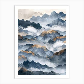 Mountains In The Clouds Art Print