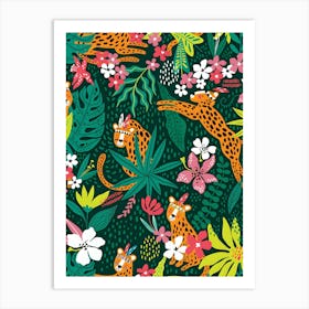 Leopards In The Jungle Art Print