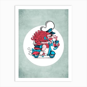 Sailor Scooter Love 1 Art Print