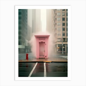 Pink Telephone Booth Art Print