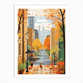 New York In Autumn Fall Travel Art 2 Art Print