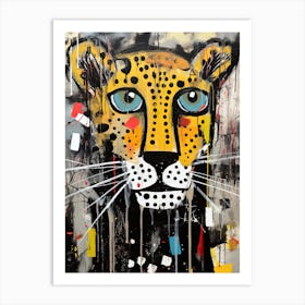 Street Safari Dreams: Cheetah's Neo-Expressionist Prowess Art Print