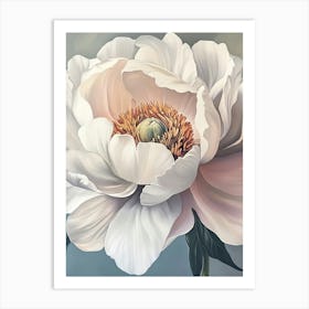 White Peony 2 Art Print