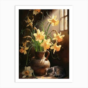 Daffodils In A Vase Art Print