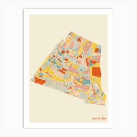 Paris France 14th Arrondissement Neighbourhood Map Art Print