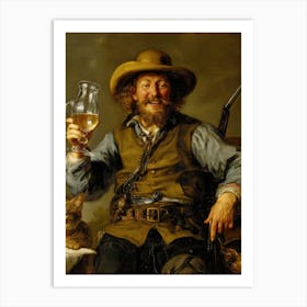 Man With A Beer Glass Art Print