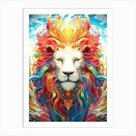 Colorful Lion Art Print