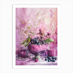 Pink Breakfast Food Acai Bowl 1 Art Print