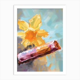 A Daffodil Oil Painting 1 Art Print