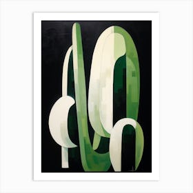 Modern Abstract Cactus Painting Fishhook Cactus Art Print