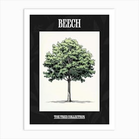Beech Tree Pixel Illustration 3 Poster Art Print