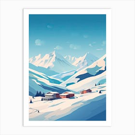 Courchevel   France, Ski Resort Illustration 3 Simple Style Art Print