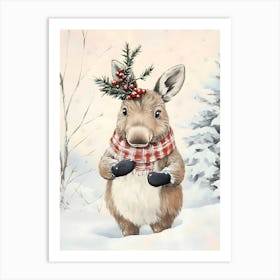 Christmas Donkey Art Print