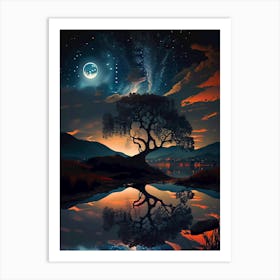 Nebula tree Art Print