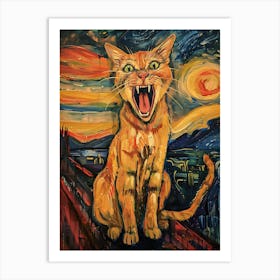 Fantastic Cat Screaming 5 Art Print