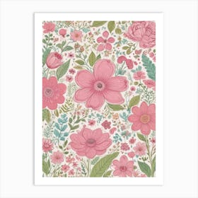 Pink Flowers 10 Art Print