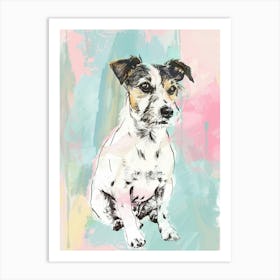 Pastel Parson Russell Terrier Dog Pastel Line Illustration  1 Art Print