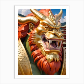 Golden Demon Lion Art Print