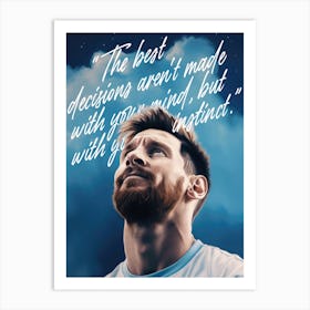 Lionel Messi Argentina Quote Painting Art Print