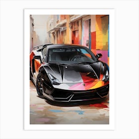 Lamborghini Oil Painting Art Print