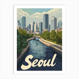 Aihrgdesign A Mid Century Modern Travel Poster For Seoul Show 2b3370d7 85fc 4c88 9d51 Dc894ee26c01 0 Art Print