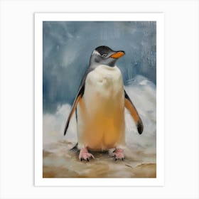 Adlie Penguin Livingston Island Oil Painting 4 Art Print