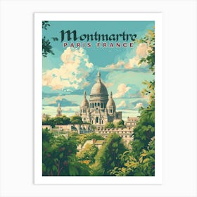 Montmartre Paris Vintage Travel Poster Art Print