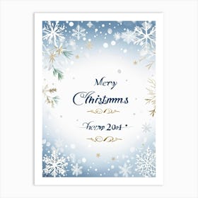 A Tasteful Composition Of Calligraphy Featuring The Text Merry Christmas 2024 Expertly Written In (3) Art Print