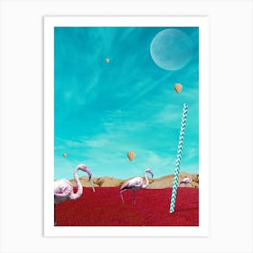 Surrealistic Animals Flamingo Art Print