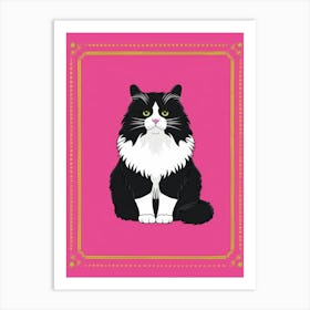 Black And White Cat 5 Art Print