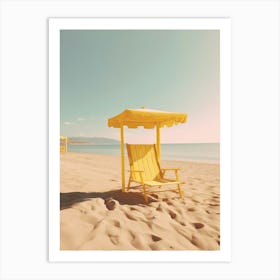 Yellow Beach Chair Summer Photography Art Print