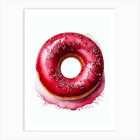 Red Velvet Donut Cute Neon 3 Art Print