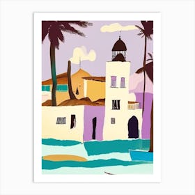 Lamu Island Kenya Muted Pastel Tropical Destination Art Print
