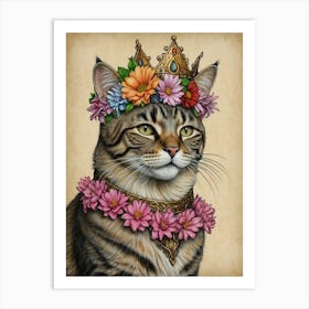 Kitty In A Crown 1 Art Print