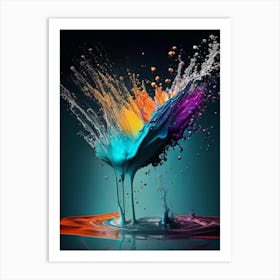 Water Splatter Water Waterscape Crayon 3 Art Print