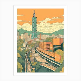 Taipei Taiwan Travel Illustration 3 Art Print