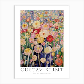 Gustav Klimt Print Flower Garden Painting Klimt Exhibition Poster Painting Wildflowers Art Print