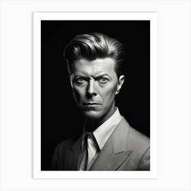 Black And White Photograph Of David Bowie 3 Art Print