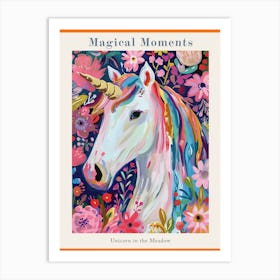 Floral Unicorn In The Meadow Floral Fauvism Inspired 2 Poster Art Print