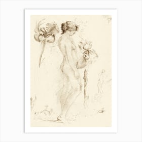 Female Nude, Solon H Borglum Art Print