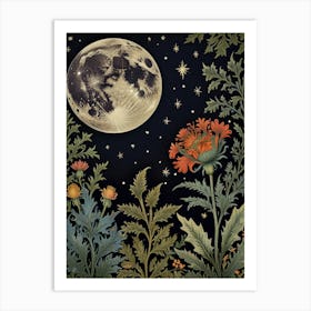 Landscape Moon In Forest Style William Morris 5 Art Print