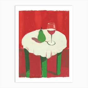 Pear And Wine Art Print