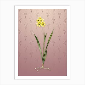 Vintage Ixia Fusco Citrina Botanical on Dusty Pink Pattern n.0041 Art Print