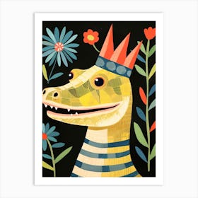Little Komodo Dragon  Wearing A Crown Art Print