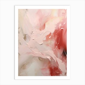 Pink And White, Abstract Raw Painting 0 Art Print