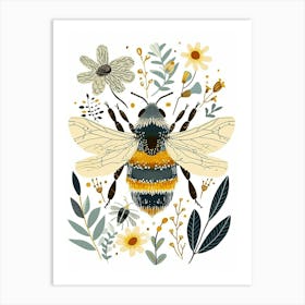 Colourful Insect Illustration Bee 13 Art Print