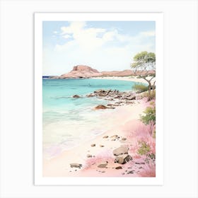 A Sketch Of Elafonisi Beach, Crete Greece 3 Art Print