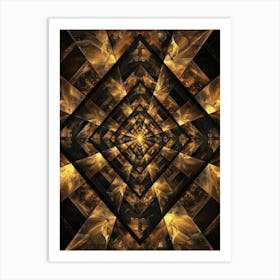 Abstract Golden Geometric Pattern Art Print