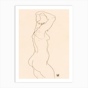 Standing Nude, Facing Right (1918), Egon Schiele Art Print
